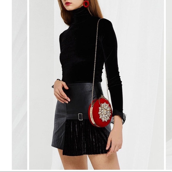 storets Dresses & Skirts - Storets Nicole Pleather Skirt w Velvet Pleats NWOT